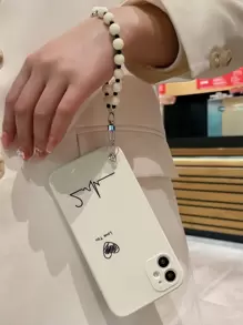 Valentines Phone Charm Heart Pattern Phone Case With Lanyard Compatible With IPhone15/15Plus/15Pro/15Promax Waterproof Shockproof Anti-Fall Scratch Resistant