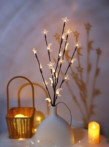 1pc 20 Led Iron Decoration Light, Creative Branch Design Star & Moon Decor Decorative Light For Home