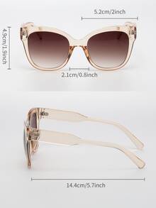 Cat Eye Sunglasses - Champagne - View 5