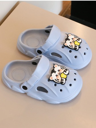 男孩卡通老虎圖案通風露跟洞洞鞋