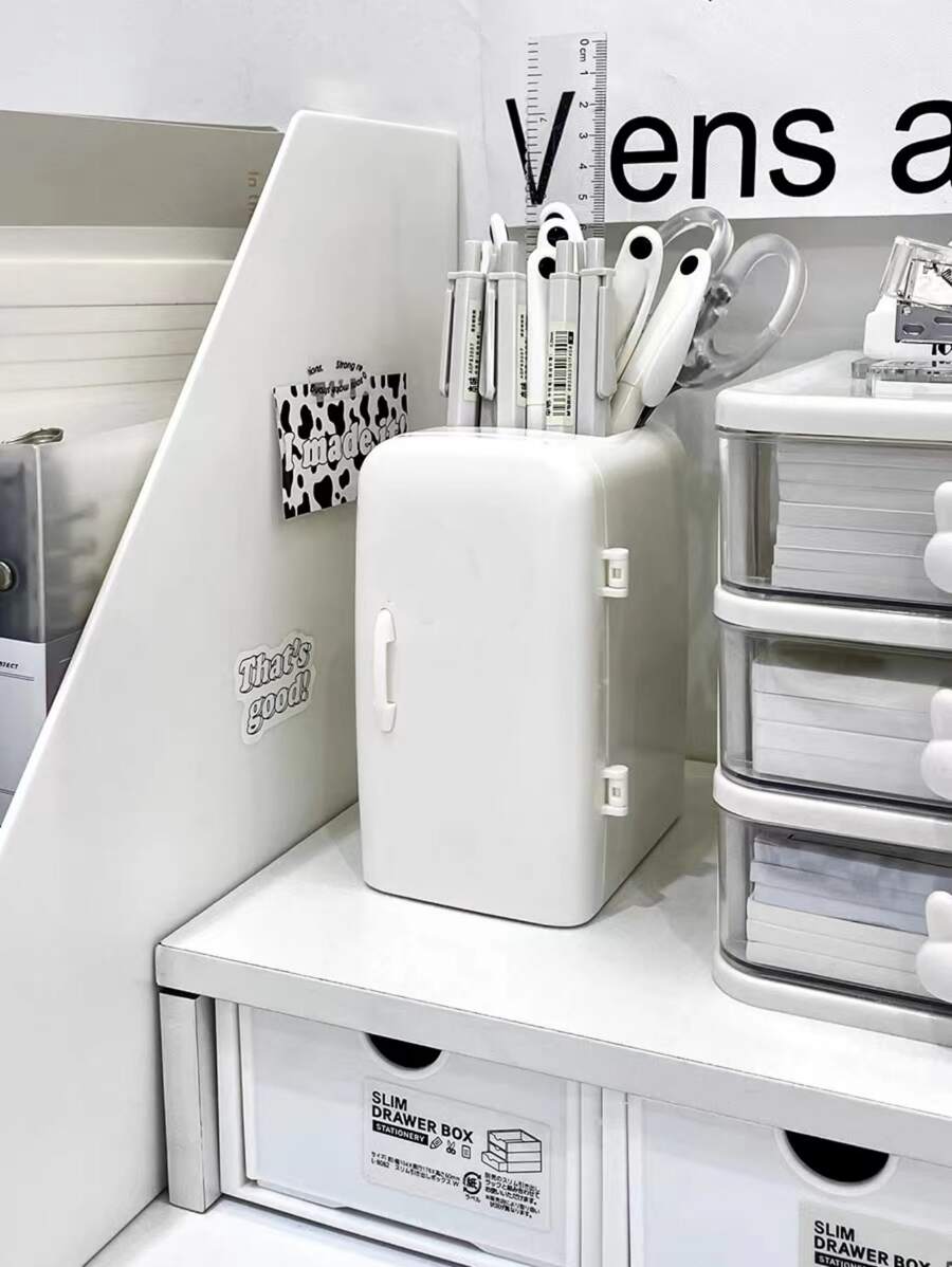 1入組白色DIY冰箱筆筒 - 白色 - 查看 1