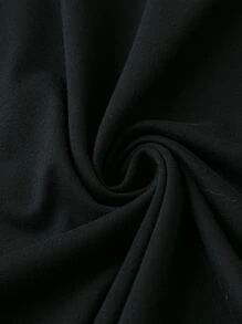 SHEIN LUNE 大碼素色挖空細節T恤連體衣 - 黑色 - 查看 3