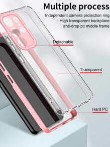 半透明邊緣三合一手機殼 - 淺粉色 - 查看 5