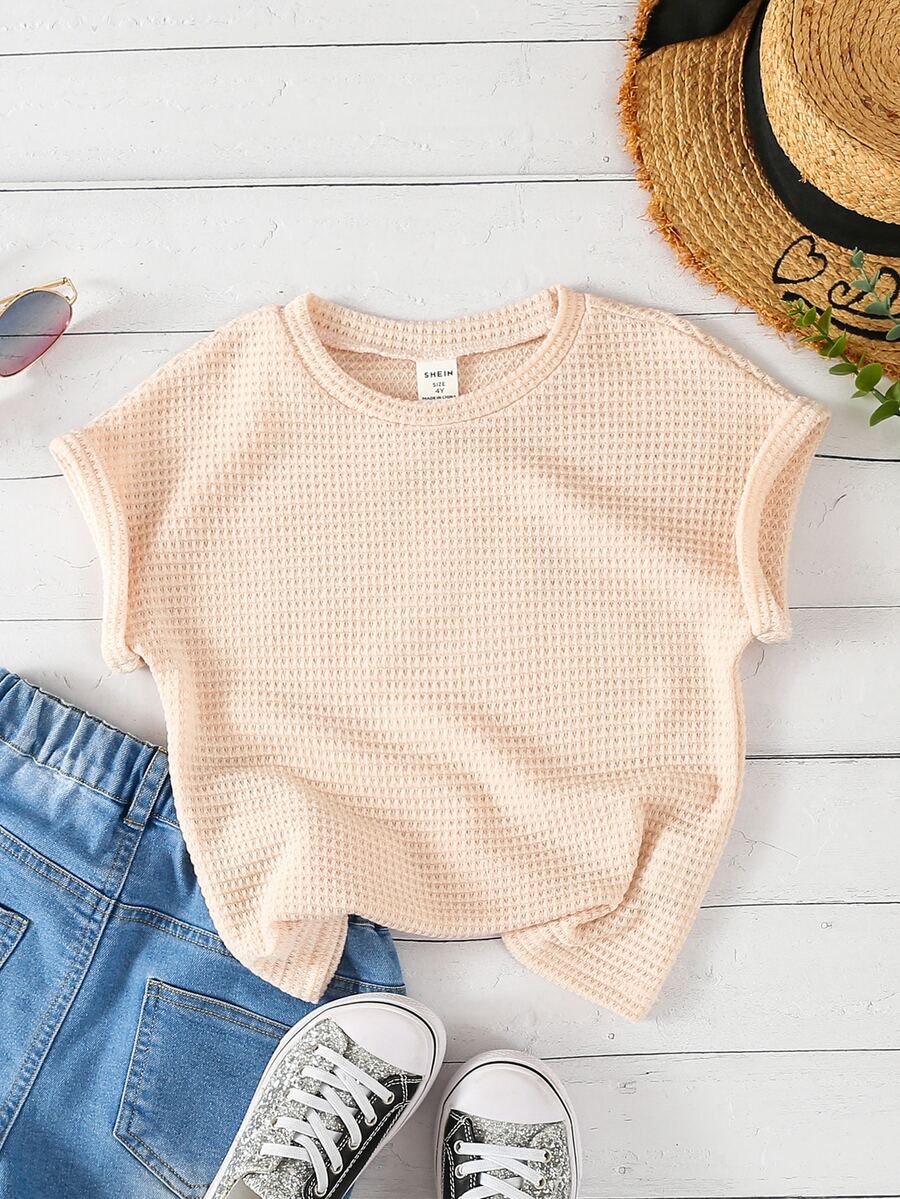 Tops con gái lớn màu trơn Giải trí - Màu be - Xem 1