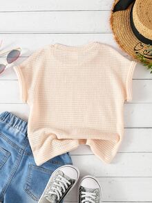 Tops con gái lớn màu trơn Giải trí - Màu be - Xem 2