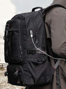 80L 户外背包 登山旅行背包 运动露营徒步旅行背包 大号书包 男士背包 带鞋袋 旅行背包 行李包 度假 夏季笔记本电脑随身携带 布质笔记本电脑包 运动生活 夏季包 春假 男士包 旅行包 徒步旅行包 周末包 背包 旅行必备品 大包 学校背包 - 黑色 - 查看 2