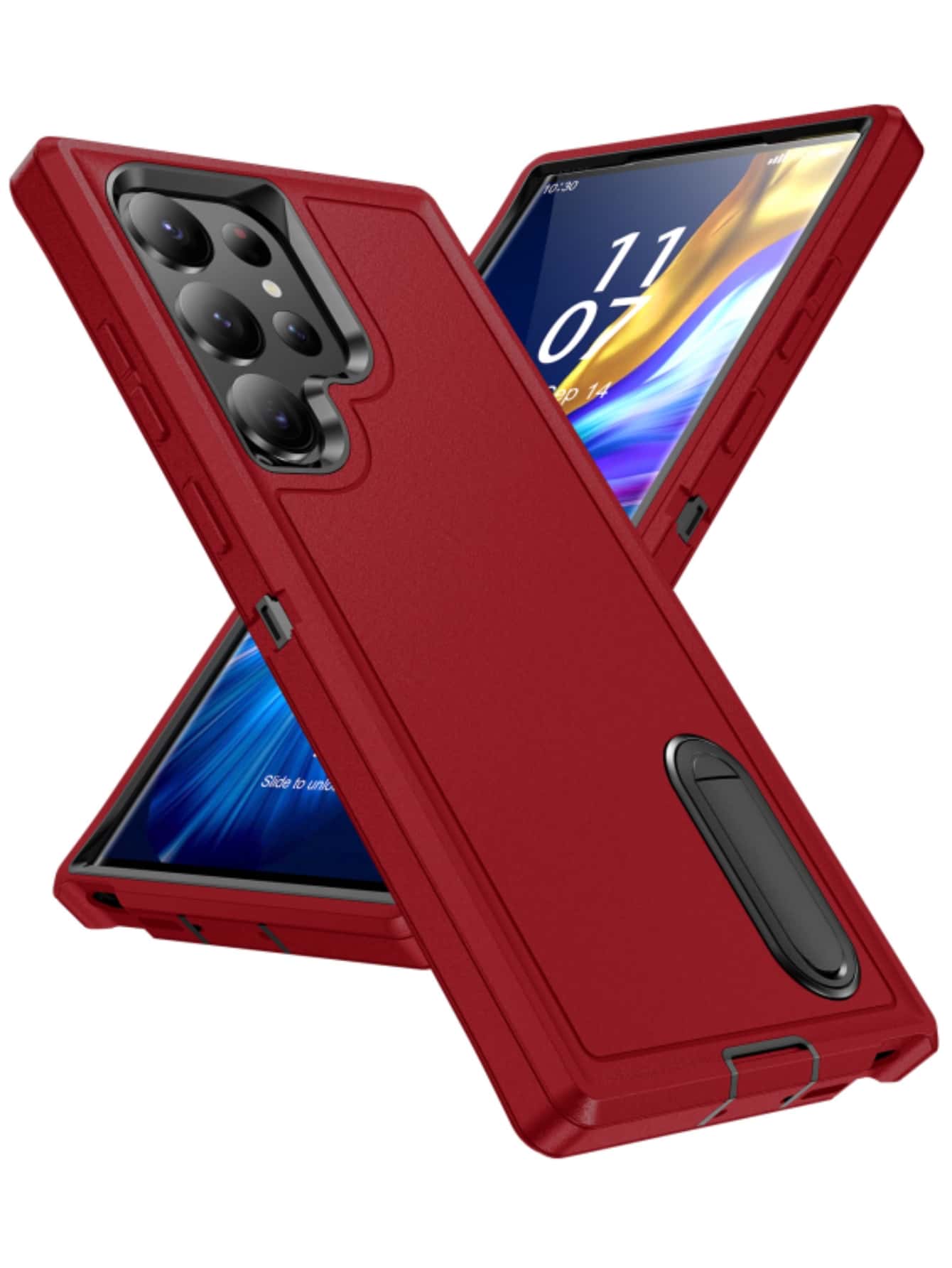 ốp lưng điện thoại chống vỡ có giá đỡ - Gỗ đỏ - Xem 1