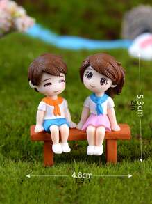 zhihaijunxiao1 1 set Artesanía de decoración de jardín figura & banco - Multicolor - Ver 4