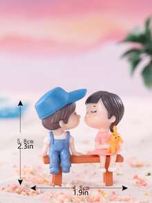 zhihaijunxiao1 1 set Artesanía de decoración de jardín figura & banco - Multicolor - Ver 4