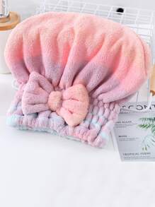 1pc Bow Decor Random Hair Drying Towel - Multicolor - View 3