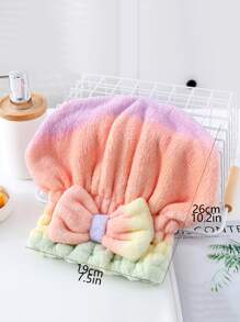 1pc Bow Decor Random Hair Drying Towel - Multicolor - View 6