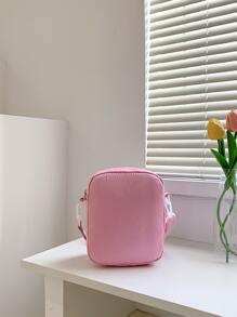 Túi đeo chéo trẻ em Đề can Thú vật Có thể điều chỉnh được - Hồng - Xem 3