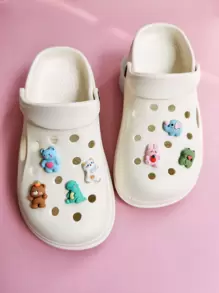 7pcs Cartoon Animal Design Shoe Decoration, ABS Cute Accessories For Clogs Slides - Multicolor - View 2