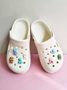 7pcs Cartoon Animal Design Shoe Decoration, ABS Cute Accessories For Clogs Slides - Multicolor - View 5