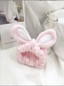 1pc Cute Rabbit Ear Headband For Washing Face, Applying Mask, Exercise, Makeup And Hair Salon Home Bathroom Decor - Baby Pink - View 1
