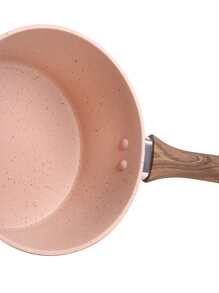 1 件迷你粉色平底锅，不粘牛奶/雪锅，带木柄 - 适用于电磁炉和炉灶，便携式迷你砂锅，非常适合宿舍、露营、家庭和办公室厨房 - 易于清洁 - 粉色 - 查看 4