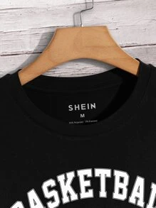 Men Letter Graphic Tee - Black - View 3
