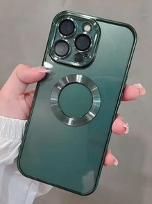 Contrast Frame Clear Phone Case Compatible With iPhone 15/15Pro/15Plus/15Promax - Green - View 3