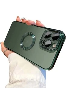 Contrast Frame Clear Phone Case Compatible With iPhone 15/15Pro/15Plus/15Promax - Green - View 4