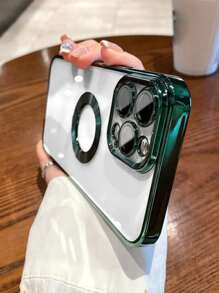 Contrast Frame Clear Phone Case Compatible With iPhone 15/15Pro/15Plus/15Promax - Green - View 7