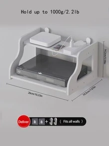 1入組免打孔掛壁式路由器存儲架 - 白色 - 查看 3