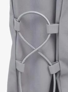 Denimoi Flap Pocket Side Drawstring Hem Cargo Trousers - Grey - View 6