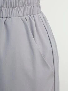 Denimoi Flap Pocket Side Drawstring Hem Cargo Trousers - Grey - View 8