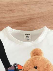 SHEIN Baby Boy Cartoon Graphic Tee & Shorts - Multicolor - View 5