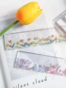1pc Floral Pattern Ruler Back To School