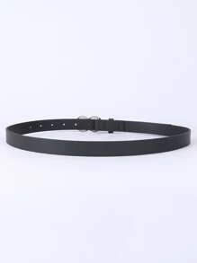Cinturón con hebilla redonda - Negro - Ver 2
