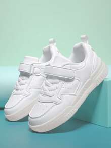 男孩魔術貼運動鞋白色板鞋 - 白色 - 查看 3