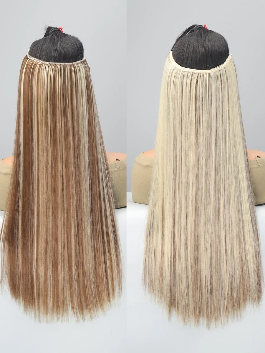 Long Straight Synthetic Hair Extension - Multicolor - View 1