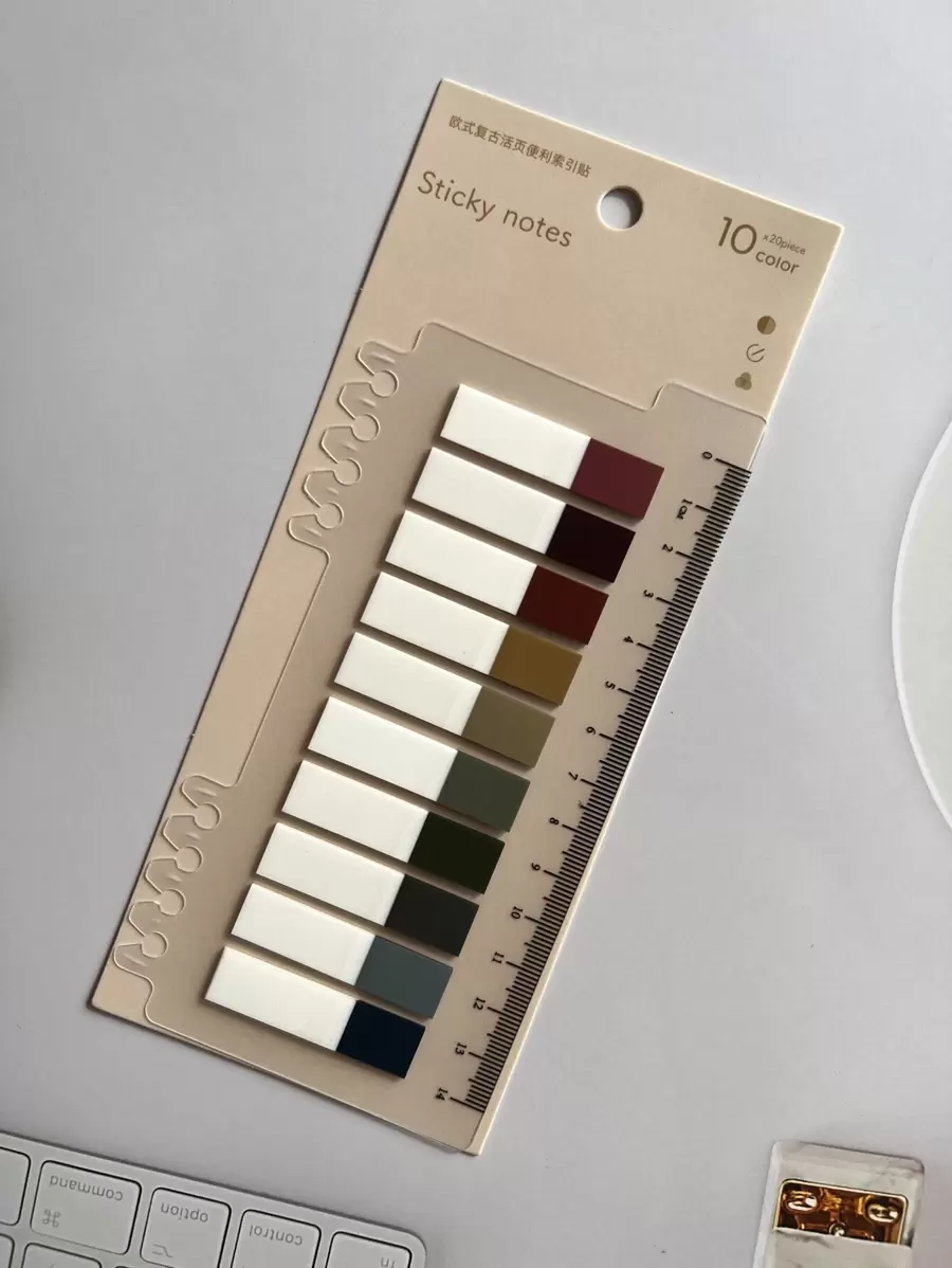 200pcs New Colorful Vintage Student PET Loose-Leaf Memo Stickers, Transparent Index Stickers, Planner Stickers - Multicolor - View 1