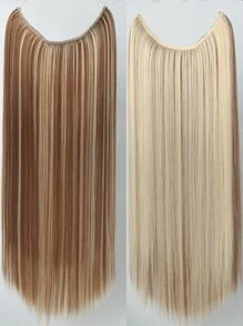 Long Straight Synthetic Hair Extension - Multicolor - View 3