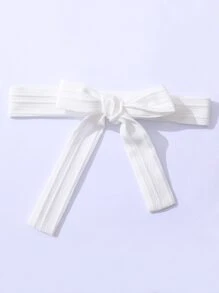 Chicas Vestido con cinturón con bordado floral ribete con fruncido - Blanco - Ver 8