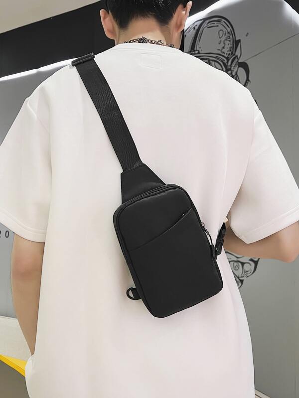 peach tree حقيبة كتف/صدر متعددة الوظائف مقاومة للماء من قماش أكسفورد ذات لون أحادي قابلة للتعديل بسحاب، لحقيبة رسول مربعة صغيرة ،حقيبة بكتف للرجال ،حقيبة رحلات عطلة عيد الميلاد للرجال ،هدايا الأب ،حقيبة سوداء ، حقيبة أساسية للعطلات ،حزام الخصر ،حقيبة صيفية ، عودة إلى المدرسة ، الحياة الرياضية ، حقيبة صيفية ، حقيبة عطلة ربيعية