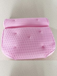 1pc Polyester Bath Pillow, Minimalist Pink 4D Inflatable Bath Pillow For Bathroom - Pink - View 4