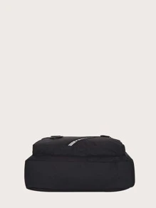 deportivo Bolso de aparejo de pecho con patrón de letra Cangurera para Hombres - Negro - Ver 3