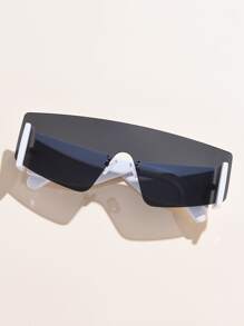 1副时尚超大号女士眼镜沙滩配饰女士眼镜時尚眼鏡 - 深灰色 - 查看 2