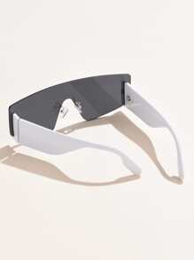 1副时尚超大号女士眼镜沙滩配饰女士眼镜時尚眼鏡 - 深灰色 - 查看 3