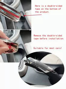 Cubierta de freno de mano de coche con diseño de diamante de imitación - Blanco - Ver 4