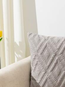 1入組套幾何提花靠墊套家居布藝裝飾抱枕套 - 淺灰色 - 查看 5