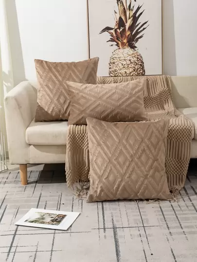 1pc Geometric Diamond Pattern Throw Pillow Cover, Bohemian Style For Home Decor, Living Room, Bedroom, Sofa, Suitable For All Seasons