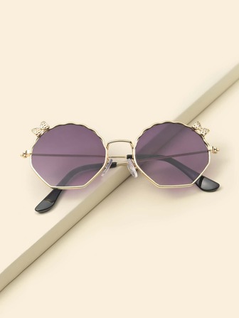 兒童蝴蝶結金屬框太陽眼鏡