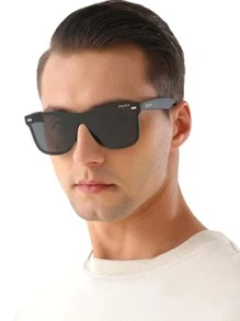 1 Pair Unisex Classic Shield Shaped Retro Polarized Fashion Glasses, Fashion &