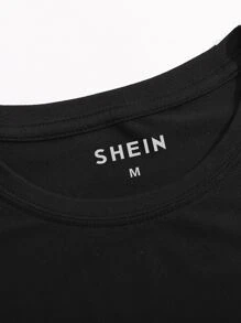 INAWLY 嘴唇印花T恤 - 黑色 - 查看 3