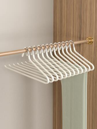 5pcs Modern Minimalist Black & Beige Swan-shaped Pants Hangers With Non-slip Coating For Clothes Organizing