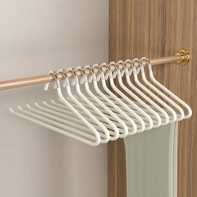 5入組現代簡約黑色和淺褐色天鵝形長褲衣架帶防滑塗層適用於衣服組織