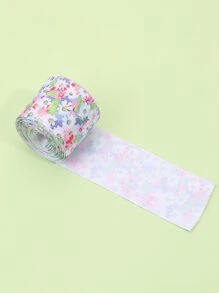 1 rollo Cinta de filamento poliéster regalo fresco con estampado floral para fiesta - Multicolor - Ver 2