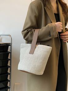 Bolsa de mimbre minimalista - Multicolor - Ver 1